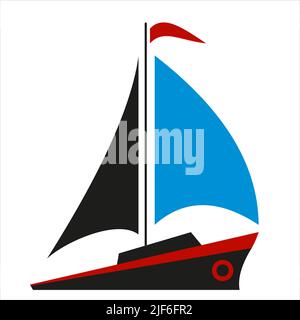 Ship flat illustration on white Stock Vector