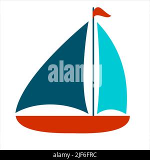 Ship flat illustration on white Stock Vector