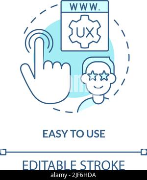 Easy to use turquoise concept icon Stock Vector