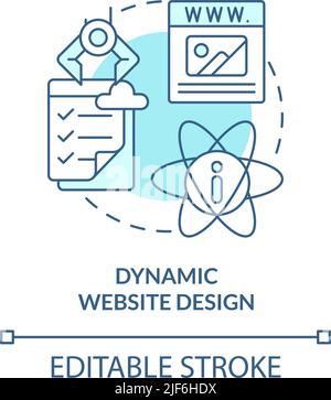 Dynamic website design turquoise concept icon Stock Vector
