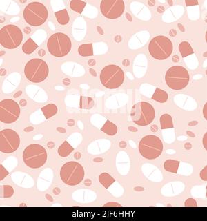 Graphic pattern on a medical theme with the image of pills Stock Vector