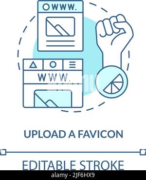 Upload favicon turquoise concept icon Stock Vector