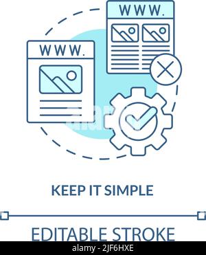 Keep it simple turquoise concept icon Stock Vector