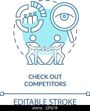 Check out competitors turquoise concept icon Stock Vector