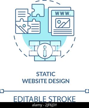 Static website design turquoise concept icon Stock Vector
