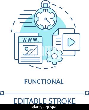 Functional turquoise concept icon Stock Vector