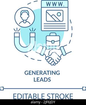 Generating leads turquoise concept icon Stock Vector