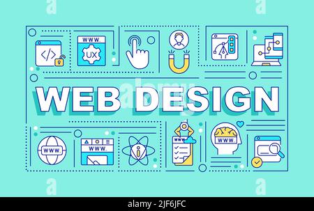 Web design word concepts mint banner Stock Vector