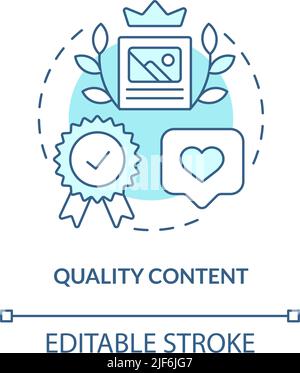Quality content turquoise concept icon Stock Vector