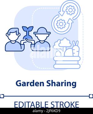 Garden sharing light blue concept icon Stock Vector