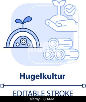 Hugelkultur light blue concept icon Stock Vector