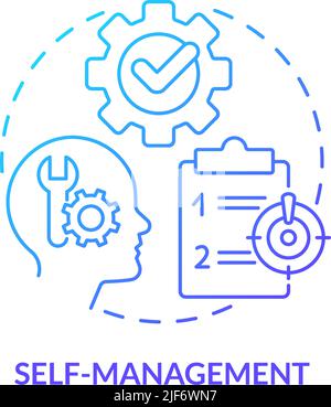 Self management blue gradient concept icon Stock Vector