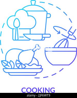 Cooking blue gradient concept icon Stock Vector