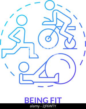 Being fit blue gradient concept icon Stock Vector