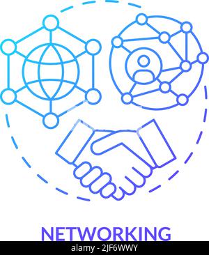 Networking blue gradient concept icon Stock Vector