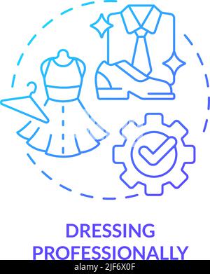 Dressing professionally blue gradient concept icon Stock Vector