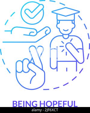 Being hopeful blue gradient concept icon Stock Vector