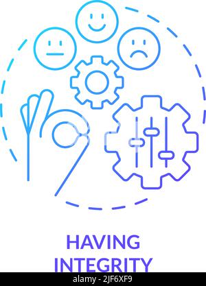 Having integrity blue gradient concept icon Stock Vector