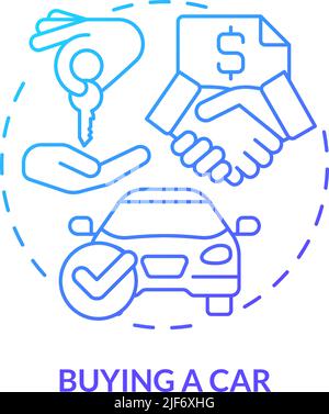 Buying car blue gradient concept icon Stock Vector