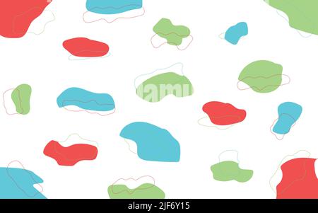 Seamless organic figure pattern. Abstract vector background with hand drawn spots on white background. Stock Vector