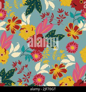 Vibrant floral pattern design for wallpaper, textile , surface, fashion , background, tile, stationary, home décor, furnishing etc. Stock Vector
