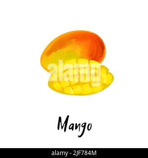 Illustration of a mango isolated on a white background Stock Vector
