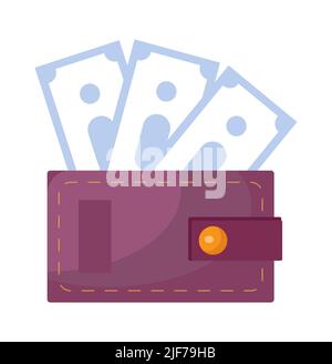 Wallet and stack of coins vector. Online payment illustration can be used for, landing page, template, ui, web. Digital wallet electronic transfer e-w Stock Vector