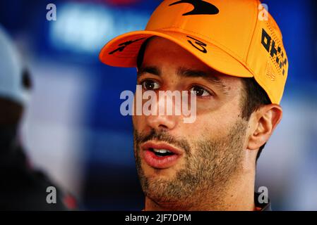 Silverstone, UK. 30th June, 2022. Daniel Ricciardo (AUS) McLaren. 30.06.2022. Formula 1 World Championship, Rd 10, British Grand Prix, Silverstone, England, Preparation Day. Photo credit should read: XPB/Alamy Live News. Stock Photo