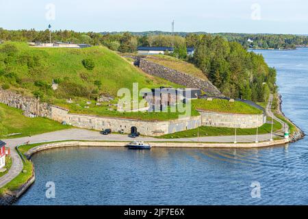 The 19th century Oscar Fredrik Borg fortress on East Rindö island of the Stockholm Archipelago, Sweden Stock Photo