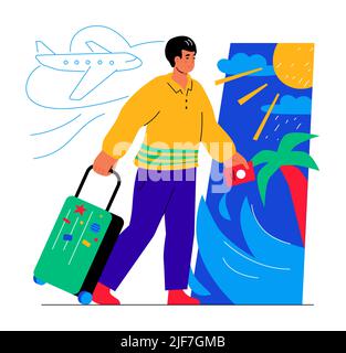 Tropical vacation - modern colorful flat design style illustration Stock Vector