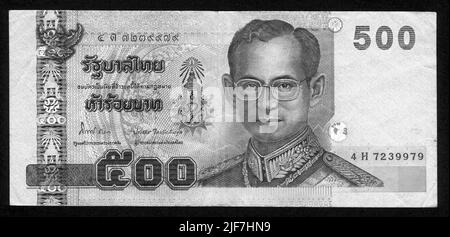 Photo Banknote of Thailand,500, five hundred, Thai baht, 2001, obverse Stock Photo