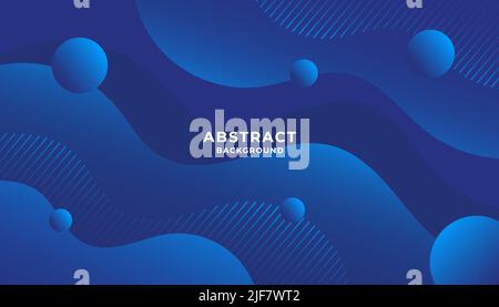 Liquid color background design. Blue wavy elements with fluid gradient. Dynamic shapes composition. Eps10 vector Stock Vector