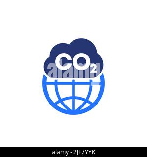 co2 gas, carbon dioxide pollution icon Stock Vector