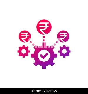 costs optimization and business efficiency icon Stock Vector