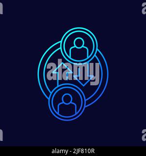 Staff rotation line icon, vector Stock Vector