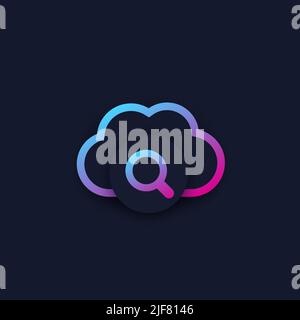 cloud search logo design, vector Stock Vector