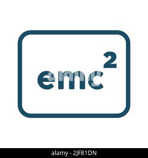 High quality dark blue emc2 mass formula icon. Pictogram, icon set, illustration. Useful for web site, banner, greeting cards, apps and social media. Stock Photo