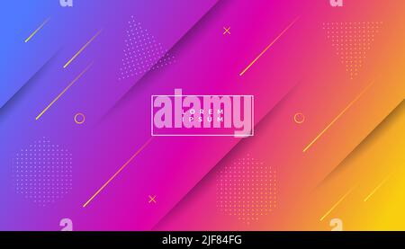 Minimal geometric background with gradient color. Dynamic shapes composition. Eps10 vector Stock Vector