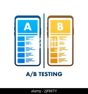 AB testing, split test. Bug Fixing, User Feedback. Homepage landing page template. Vector stock illustration. Stock Vector
