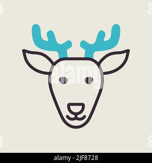 Deer icon. Animal head vector illustration. Agriculture sign. Graph symbol for your web site design, logo, app, UI. EPS10. Stock Vector