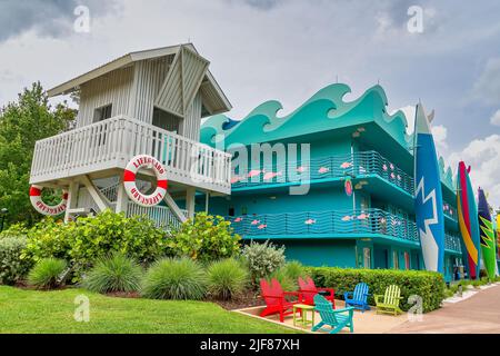 Disney All Star Sports hotel theming at Disney World in Florida Stock Photo