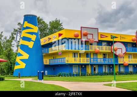 Disney All Star Sports hotel theming at Disney World in Florida Stock Photo