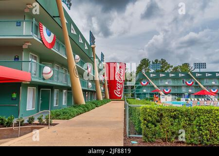 Disney All Star Sports hotel theming at Disney World in Florida Stock Photo