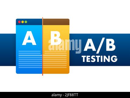 AB testing, split test. Bug Fixing, User Feedback. Homepage landing page template. Vector stock illustration. Stock Vector