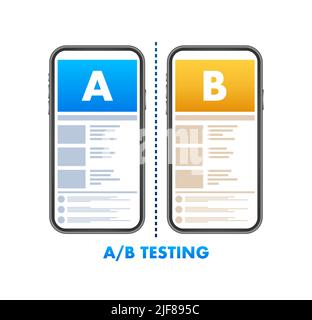 AB testing, split test. Bug Fixing, User Feedback. Homepage landing page template. Vector stock illustration. Stock Vector