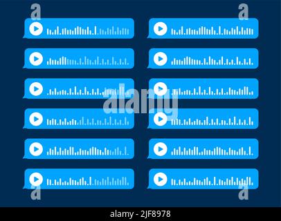 Voice, Record Audio message, speech bubble. Messenger chat screen. Vector stock illustration. Stock Vector