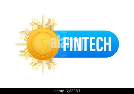 Financial technology, Fintech. Online banking and Business. Vector stock illustration. Stock Vector