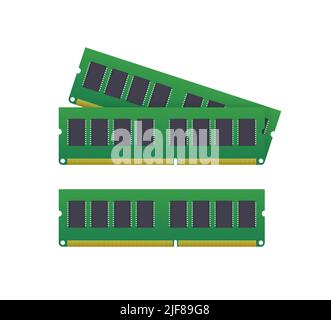 Computer Ram memory. Computer hardware components. Vector stock illustration. Stock Vector