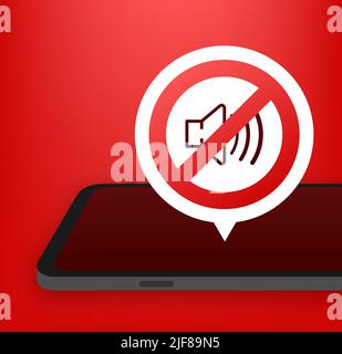 No sound phone. Telephone call. Cell phone vector icon. Device icon. Vector stock illustration. Stock Vector