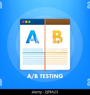 AB testing, split test. Bug Fixing, User Feedback. Homepage landing page template. Vector stock illustration. Stock Vector